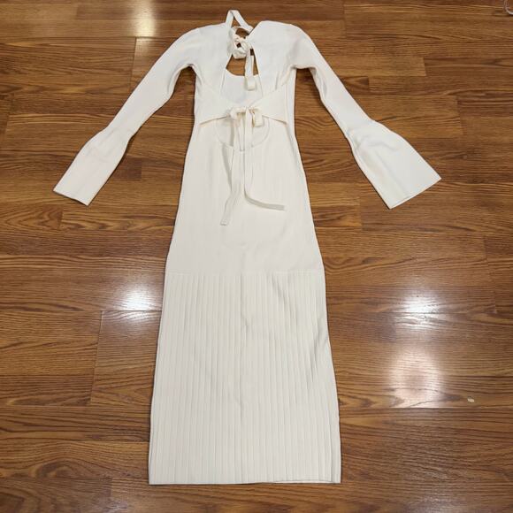 ALEXIS pearl bodycon knit midi open back Medella Dress medium - Picture 14 of 15